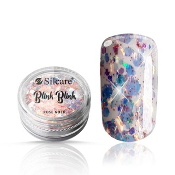 Silcare Пудра для ногтей Украшения для ногтей Blink Blink Rose Gold 0,5 г