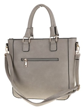 Victoria&Co Torebka Damska szara teczka listonoszka H063 grey