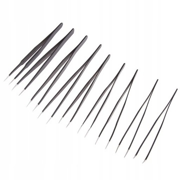 Прецизионные пинцеты из нержавеющей стали, 9 шт./компл.