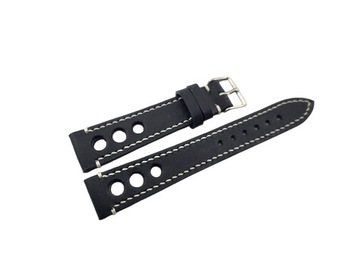 PASEK DO ZEGARKA HAND MADE RALLY 18mm CZARNY REDUS SZYTY