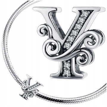 CHARMS LITERKA Y zawieszka srebro pr 925 zawieszka