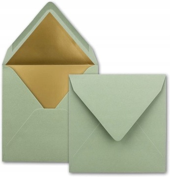 50 x - kwadratowe koperty - 15,5 x 15,5 cm, eukali