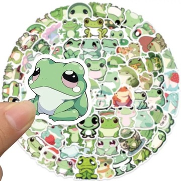 NAKLEJKI ŻABY ŻABKI WLEPY STICKER MIX WODOODPORNE FROG 100 szt