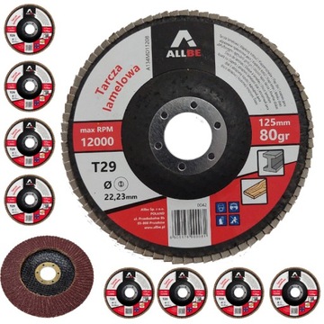 10SZT TARCZE LAMELOWE LISTKOWE 125MM P80 METAL