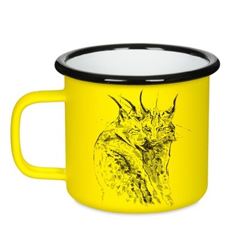 Эмалированная кружка в стиле ретро - Rysie - ЖЕЛТАЯ