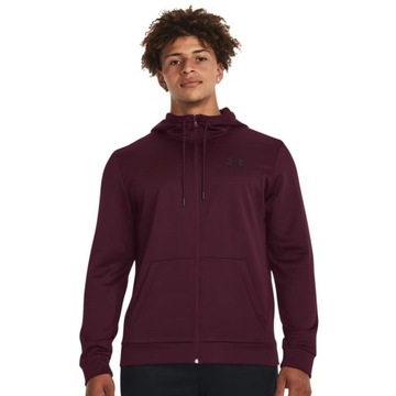 UNDER ARMOUR BLUZA Z KAPTUREM I ZAMKIEM FLEECE BORDOWA XL