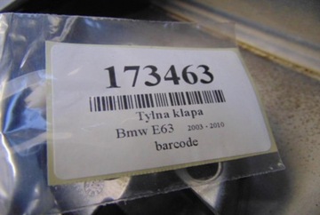 BMW E63 COUPE ZADNÍ VÍKO KUFRU