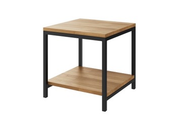 Stolik nocny LOFT do sypialni dąb metal 40x40x40