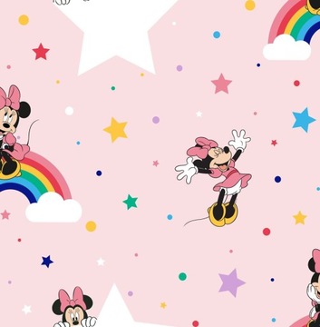 TAPETA TAPETY MYSZKA MINNIE DZIECIĘCA RÓŻOWA