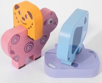 ДЕРЕВЯННЫЕ БЛОКИ ЖИВОТНЫЕ ОБРАЗОВАТЕЛЬНАЯ ЗАГАДКА МОНТЕССОРИ