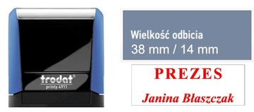 Pieczątka TRODAT 4911 do 4 linii + projekt i gumka