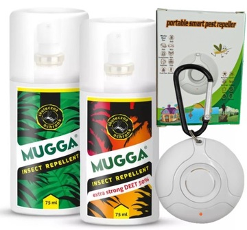 Mugga 9,5% deet 50% Spray 75ml Odstraszacz Gratis