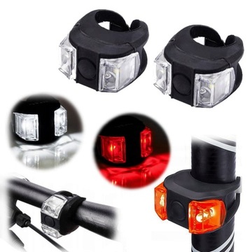 ВЕЛОСИПЕДНЫЕ ФОНАРИ СВЕТОДИОДНЫЕ ВЕЛОСИПЕДНЫЕ ФОНАРИ ПЕРЕДНЯЯ ЗАДНЯЯ 2 ШТ.