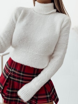 Golf alpaka damski sweter miły ciepły wełna kolor BIAŁY rozmiar XL/XXL