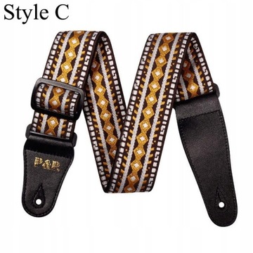 Styl C Jacquard útsaumur Kassa rafmagnsgítarbelti