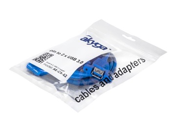 USB-адаптер 19-контактный 2x USB 3.0 Akyga AK-CA-62 65см