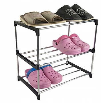 PÓŁKA NA BUTY REGAŁ SZAFA SZAFKA STOJAK OBUWIE 3 POZIOMY ORGANIZER WIESZAK