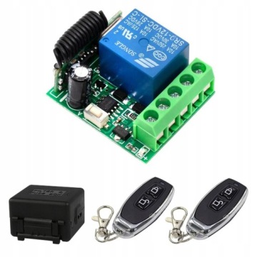 РЕЛЕ ДИСТАНЦИОННОГО УПРАВЛЕНИЯ С 2 ПУЛЬТАМИ ДИСТАНЦИОННОГО УПРАВЛЕНИЯ 433МГЦ 12В