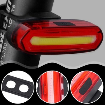ЗАДНИЙ ВЕЛОСИПЕДНЫЙ ФОНАРЬ, ЗАРЯДНЫЙ, USB LED COB, КРАСНЫЙ, АККУМУЛЯТОРНЫЙ
