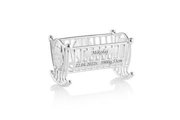 Серебряная 925 люлька сувенирная на крещение с ГРАВИРОВКОЙ Подарок на Крещение