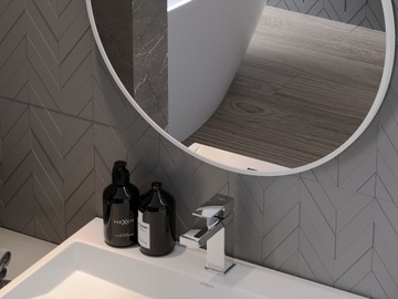 MEXEN LOFT КРУГЛОЕ ЗЕРКАЛО ДЛЯ ВАННОЙ 40 СМ БЕЛАЯ РАМА