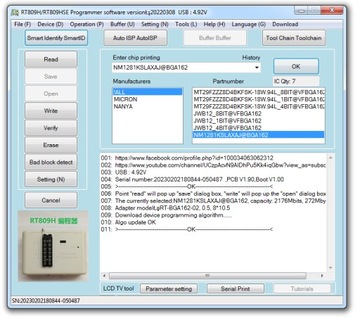Adapter EMCP BGA162 / BGA186 ZIF dla iFix RT-809h