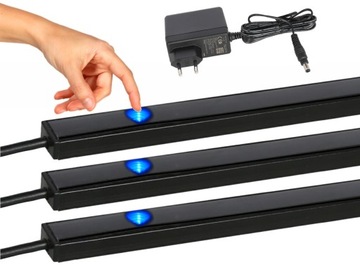 Listwa LED podszafkowa 3x40cm z REGULACJĄ oświetlenie do kuchni CZARNA
