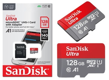 КАРТА ПАМЯТИ SanDisk ULTRA MICROSD SDXC A1 128 ГБ 140 МБ/С + АДАПТЕР