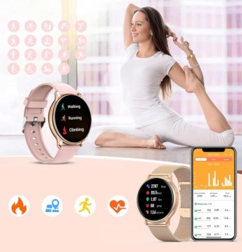 SMARTWATCH ELEGANT ЖЕНСКИЕ ЧАСЫ МЕНЮ ВЫЗОВОВ PL БРАСЛЕТ + РЕМЕНЬ