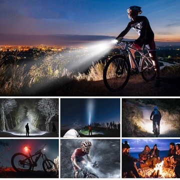 КОМПЛЕКТ СВЕТОДИОДНЫХ ВЕЛОСИПЕДНЫХ ЛАМП ПЕРЕДНЯЯ ЗАДНЯЯ ДЛЯ ВЕЛОСИПЕДА