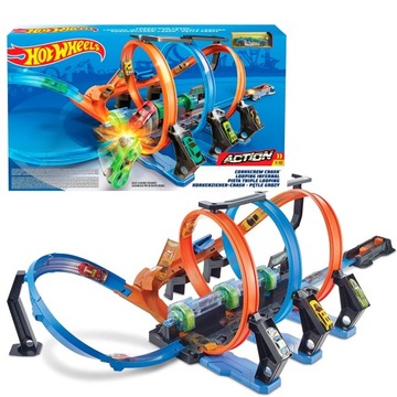 HOT WHEELS TOR SAMOCHODOWY WYŚCIGOWY PĘTLA GROZY ZESTAW X1 AUTKO PREZENT