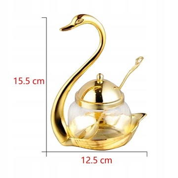 Сахарница с крышкой и золотой ложкой