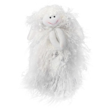 ANIOŁ FIGURKA Z WŁÓCZKI Z BIAŁĄ GWIAZDĄ 25 CM OZDOBA ŚWIĄTECZNA