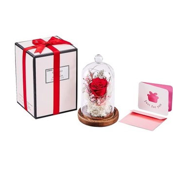 ВЕЧНАЯ РОЗА НАСТОЯЩАЯ КРАСНАЯ РОЗА, КОНСЕРВИРОВАННАЯ В СВЕТОДИОДНОМ СТЕКЛЕ НА ДЕНЬ ВАЛЕНТИНА