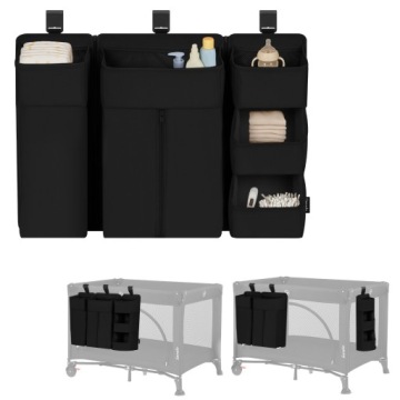 Органайзер на ліжечко підвісний великий 3 в 1 Lionelo Sidepocket Large чорний