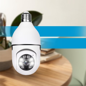 KAMERA WIFI WEWNĘTRZNA OBROTOWA ŻARÓWKA GWINT E27 IP 3MP TUYA MONITORING