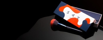 Duży Pędzel gruby do pudru sypkiego ROZŚWIETLACZA gęste włosie SAY MakeUp