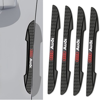 FOLIA OCHRONNA NAKLEJKI NA DRZWI LUSTERKA SAMOCHÓD Z LOGO AUDI 4 SZT GRUBE