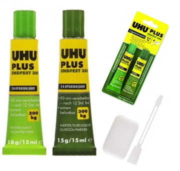 Klej epoksydowy UHU Plus ENDFEST MOCNY 30ml 18 g +15 g DO 300 KG