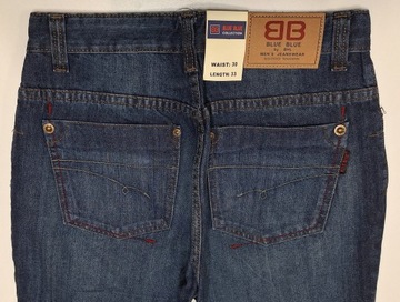 Spodnie jeansowe wysoki stan rozszerzane nogawki firma Blue Blue rozm 33/34