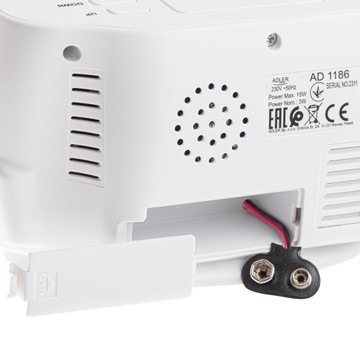 Adler AD 1186W Будильник с измерением температуры и влажности и датой