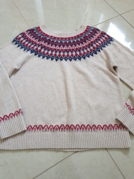 ДЖЕМПЕР С УЗОРОМ FAT FACE, ХЛОПОК, ШЕРСТЬ