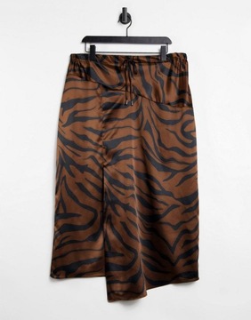 TOPSHOP SPÓDNICA SATYNOWA MIDI BRĄZOWA 40 L 1VAE