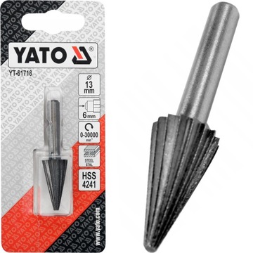 YATO FREZ PILNIK TRZPIENIOWY METALU HSS 13mm STOŻKOWY