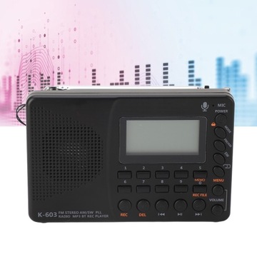 K?603 FM/AM/SW Радио Многофункциональное портативное маленькое радио со стереодинамиком