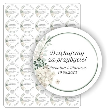 Etykiety dziękujemy na ciasto na wesele okrągłe 4