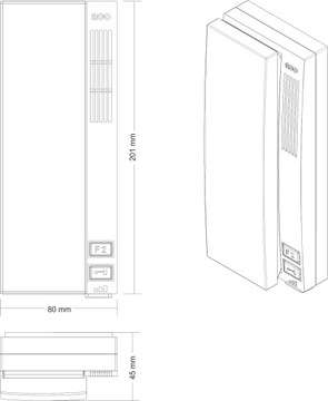 Трубка ACO INS-UP720B UNIFON белая 1 кнопка