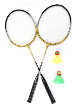 BADMINTON ZESTAW 2 RAKIETKI 2 LOTKI FUTERAŁ TRANSPORTOWY