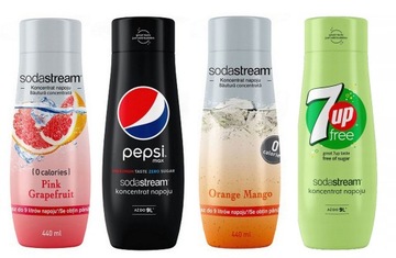 Syropy Soda Stream BEZ CUKRU PEPSI 7UP OWOCE 4x
