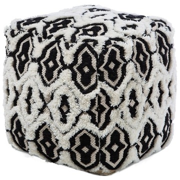 Puf 45 x 45 x 45 cm czarno-biały ORAI